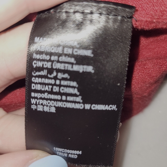 Bebe Rhinestone Red Long Sleeve Crew Neck Sweater Dress Size Large - Picture 9 of 10